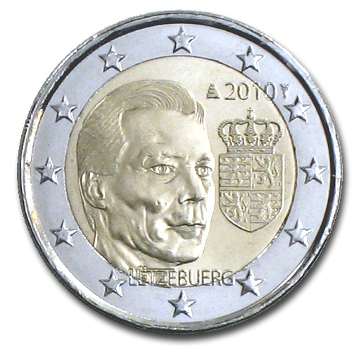 Luxembourg 2 euro  2010  Coat of arms of the Grand Duke   Commemorate  UNC 