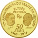 France 50 Euro Gold Coin - Europa Series - 50th Anniversary of the Élysée Treaty 2013 - © NumisCorner.com