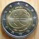 Spain 2 Euro Coin - 10 Years Euro - WWU - EMU 2009 - Partial Edition with Big Stars on the Theme Site - © eurocollection.co.uk