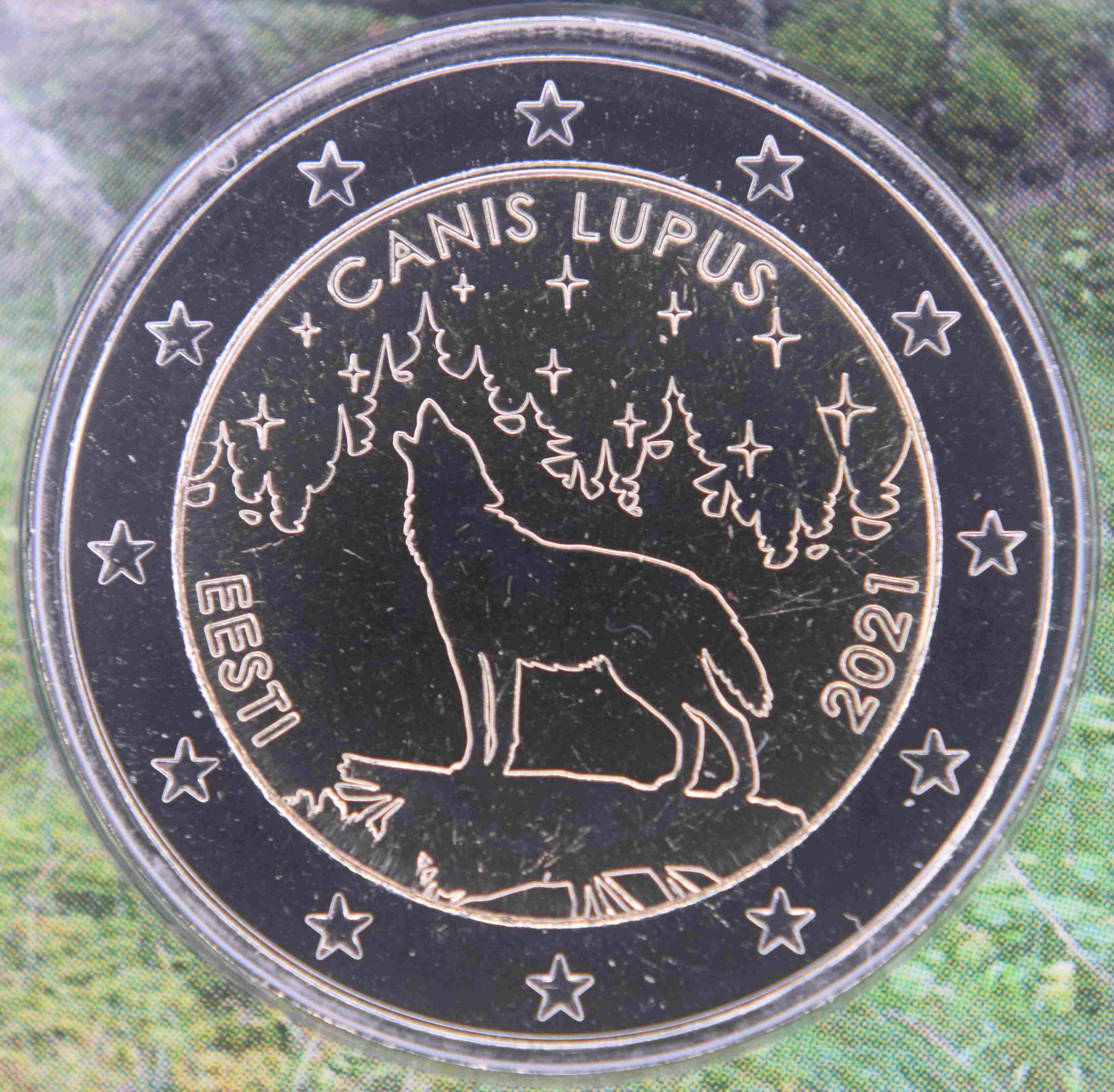 Estonia 2 Euro Coin - Estonian National Animal - Canis Lupus - The Wolf  2021  - The Online Eurocoins Catalogue