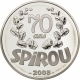 France 1 1/2 (1,50) Euro silver coin 70 years Spirou Cartoon character 2008 - © NumisCorner.com